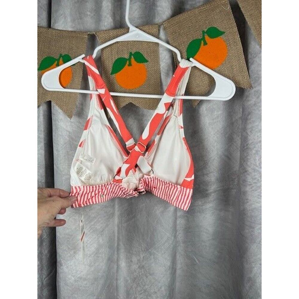 NWT Anne Cole Women's Coastal Palm Printed Banded Cross-Back Bikini Top XS - Picture 6 of 6